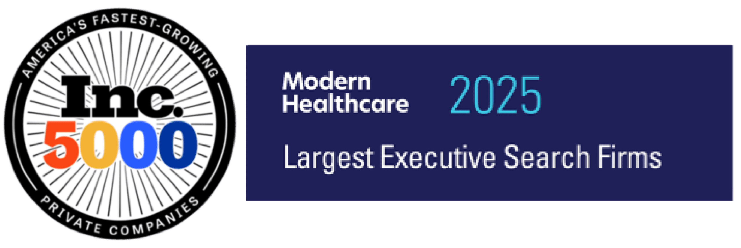 Inc 500 & Modern Healthcare award badges