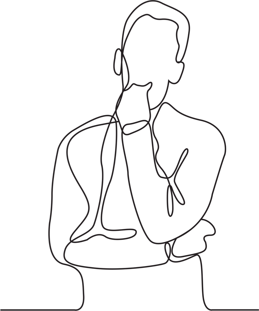 Outline of Man thinking