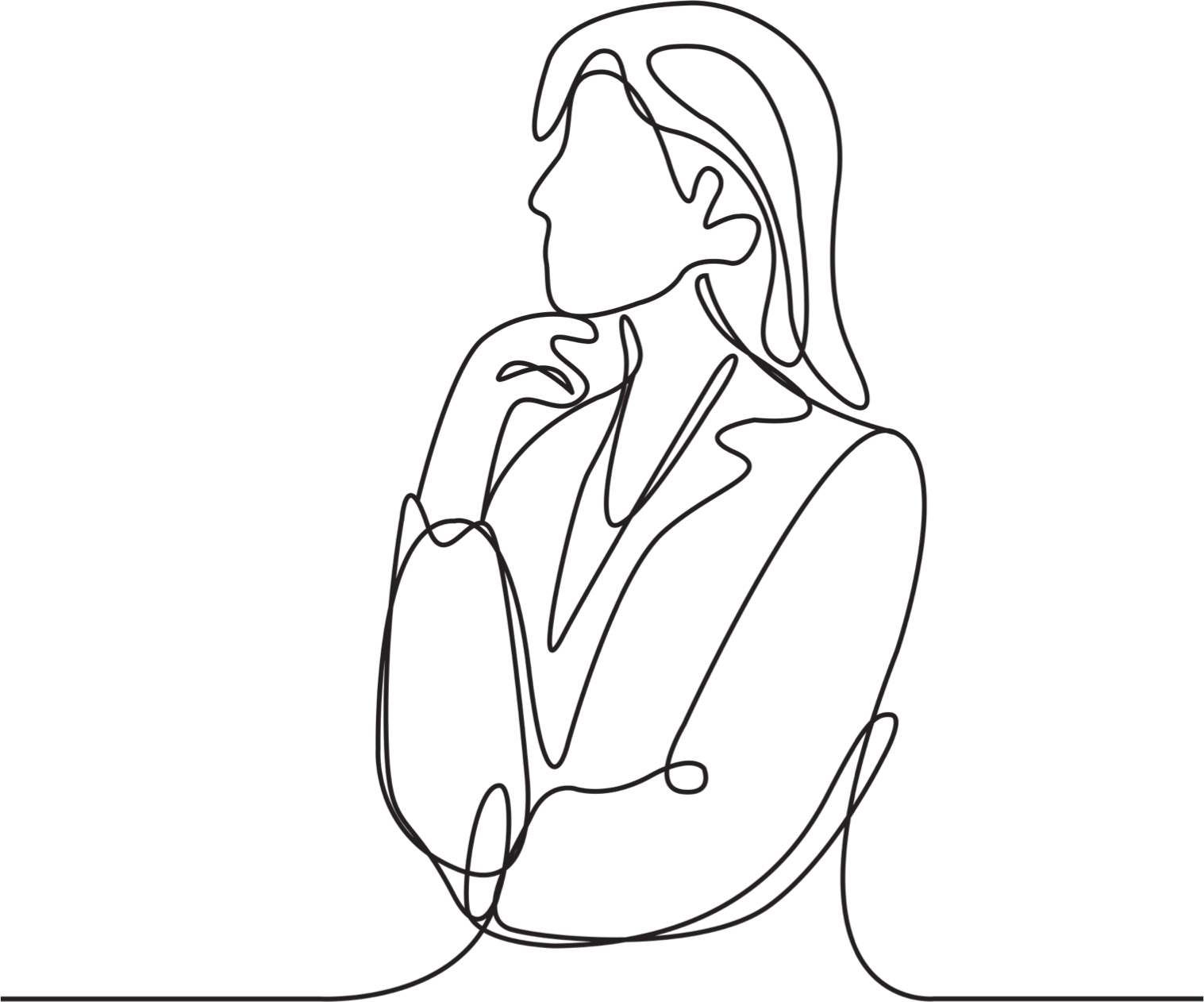 outline of woman thinking