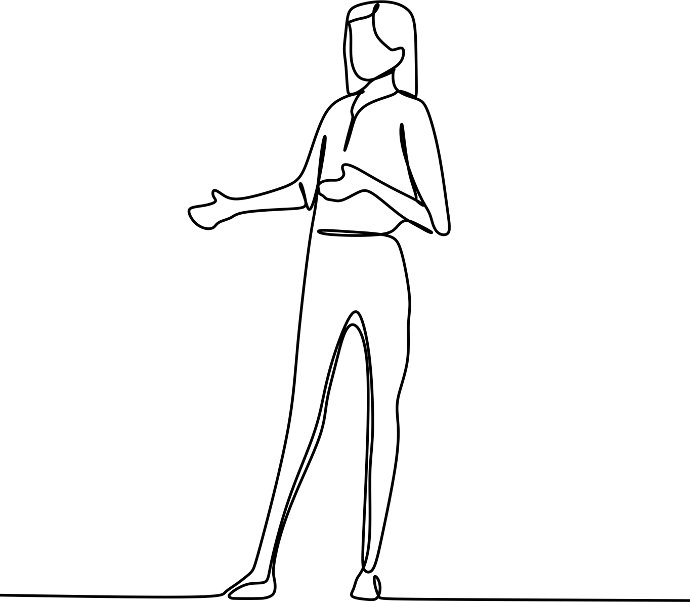 Line Woman Facing Left
