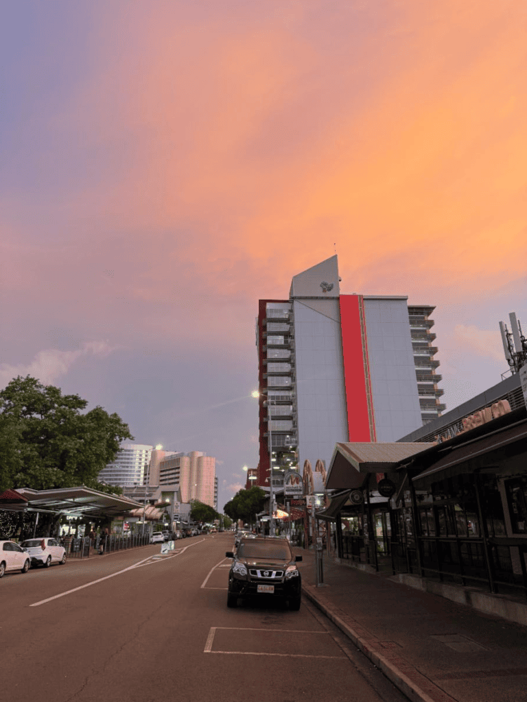 Sun set in a pacfic city